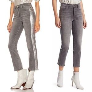Frame Le High Straight-Leg High Rise Silver Foil
Tuxedo Stripe Jeans 25
